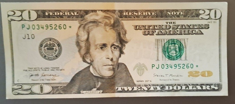 2017a  $20 Dolar Bill With Start Great Condition