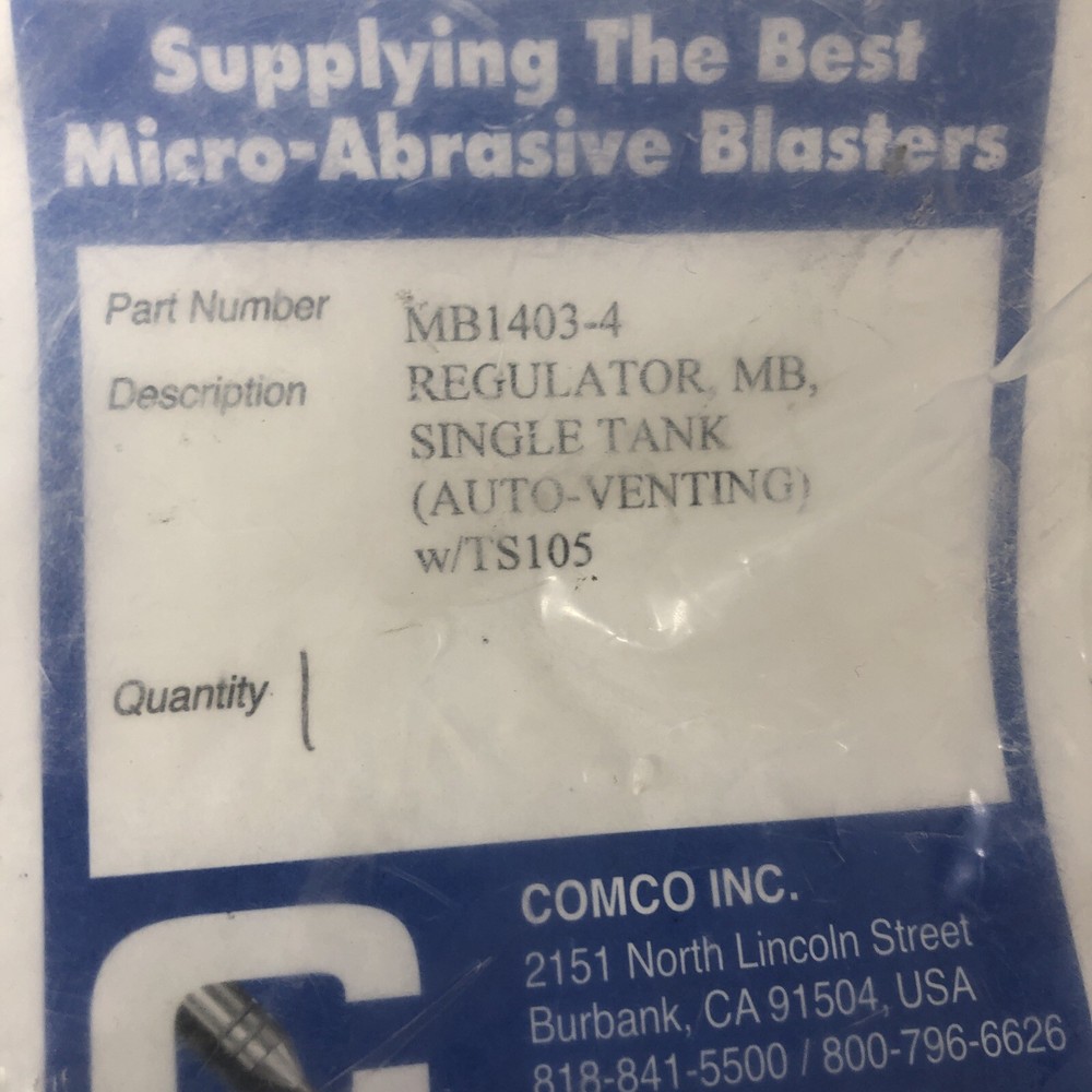 COMCO MICROBLASTER CUTTING SPEED REGULATOR MB1403-4 - NOS