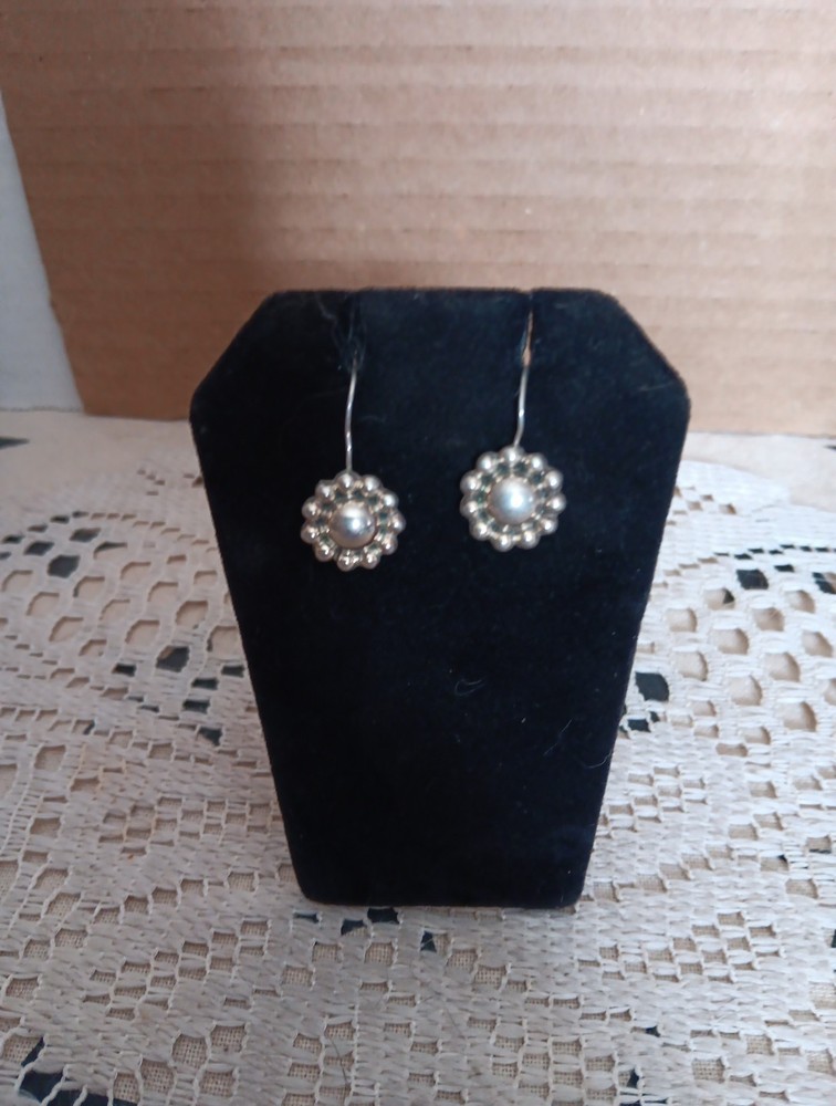 Sterling Silver Navajo Style Dome Concho Earrings