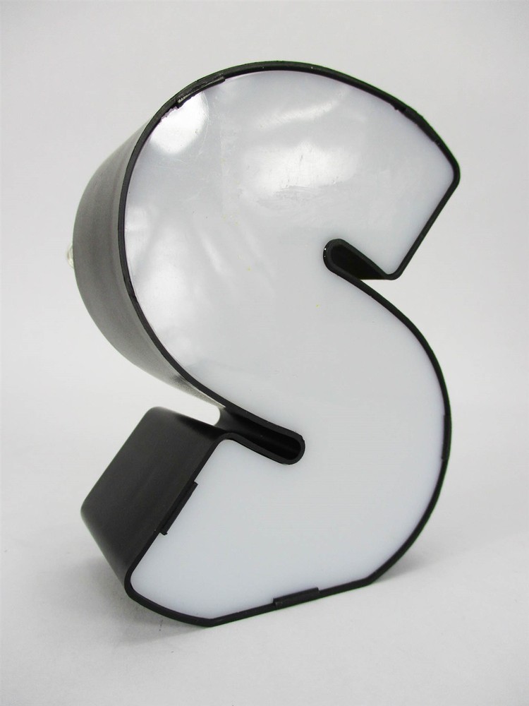 Letter S LED Light 4" Monogram Marquee Mini Tabletop Nightlight w/ 4-Hr Timer