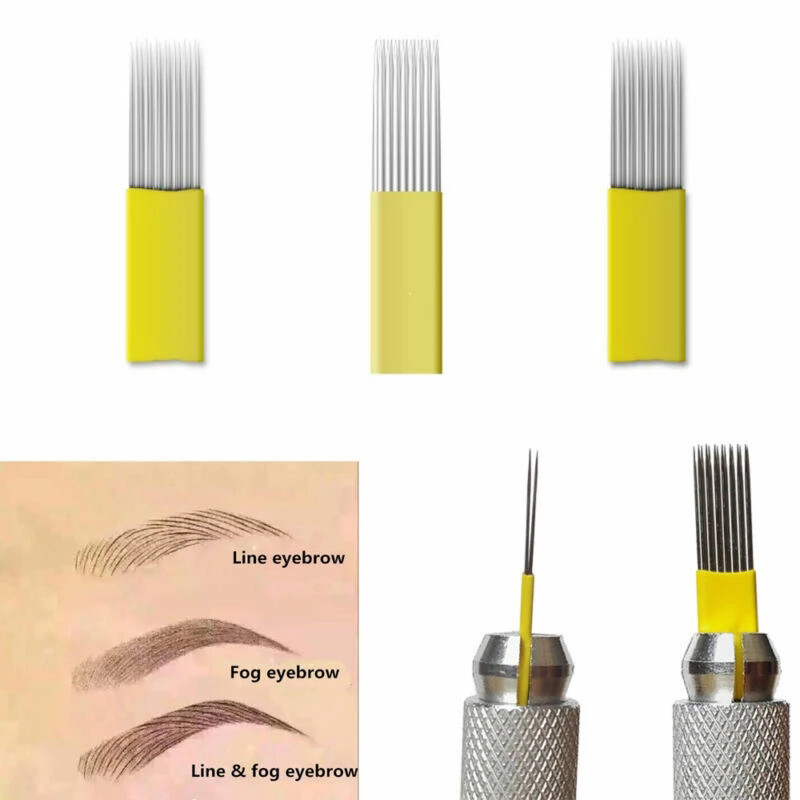 Microblading Blade Tattoo Needles DOUBLE ROW Microblading Needle For Eyebrow Lip