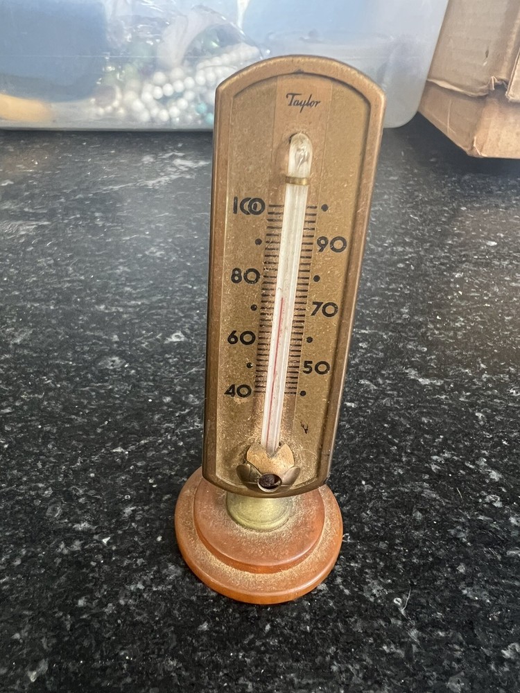 Antique Glass & Bakelite Desktop Taylor Thermometer
