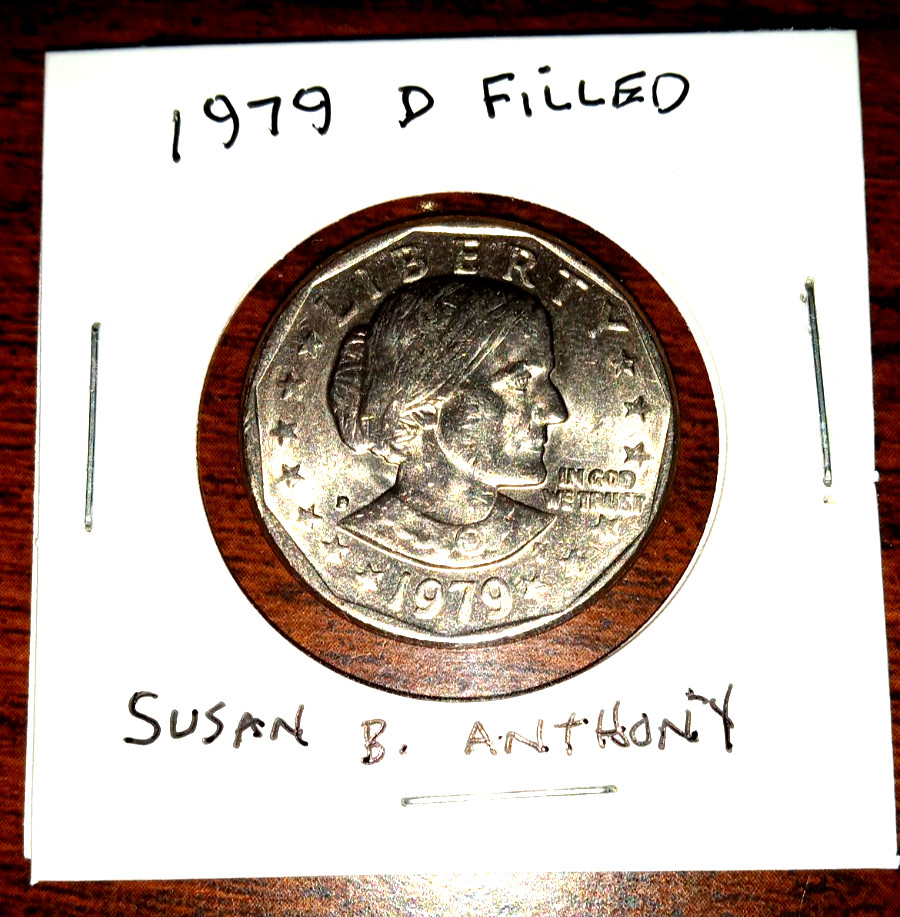 1979 D Filled Mint Mark Error - SBA Susan B. Anthony Dollar - #2 - Other Errors
