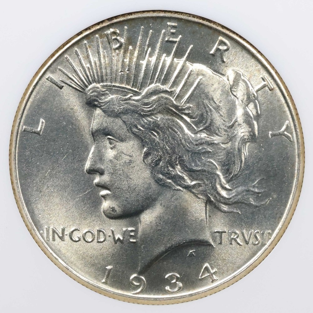 1934 Peace Dollar NGC MS63 90% Silver MS 63 Old Holder