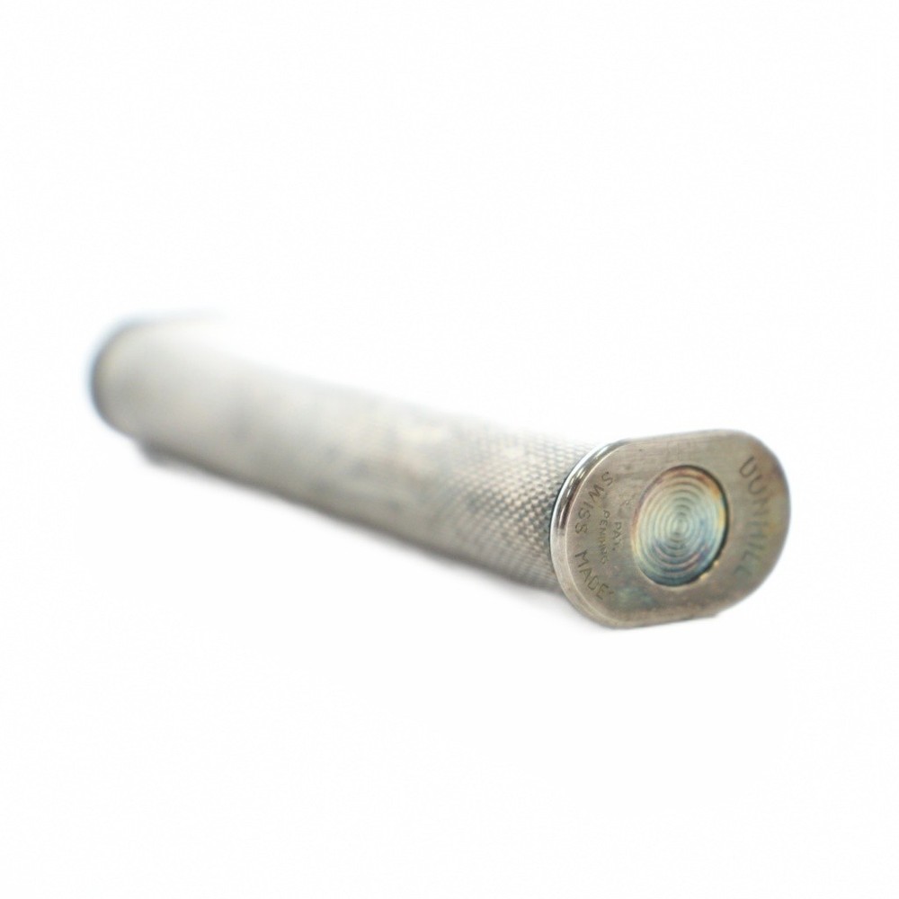 Dunhill Gas Lighter Slim Silver Oval Roller Cigarette Used
