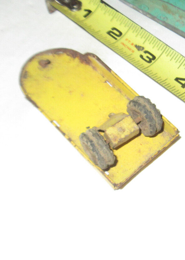Vintage old Tin Litho Toy Flat Bed Trailer 3 3/4"