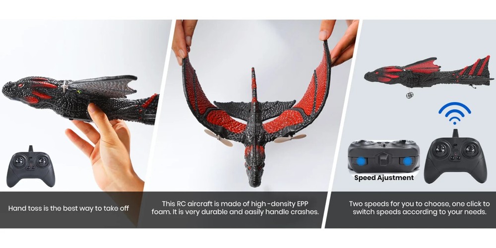RC FLYING DRAGON W/ Gyro Stabilization Micro Plane 2 Channel 2.4GHZ -RTF-
