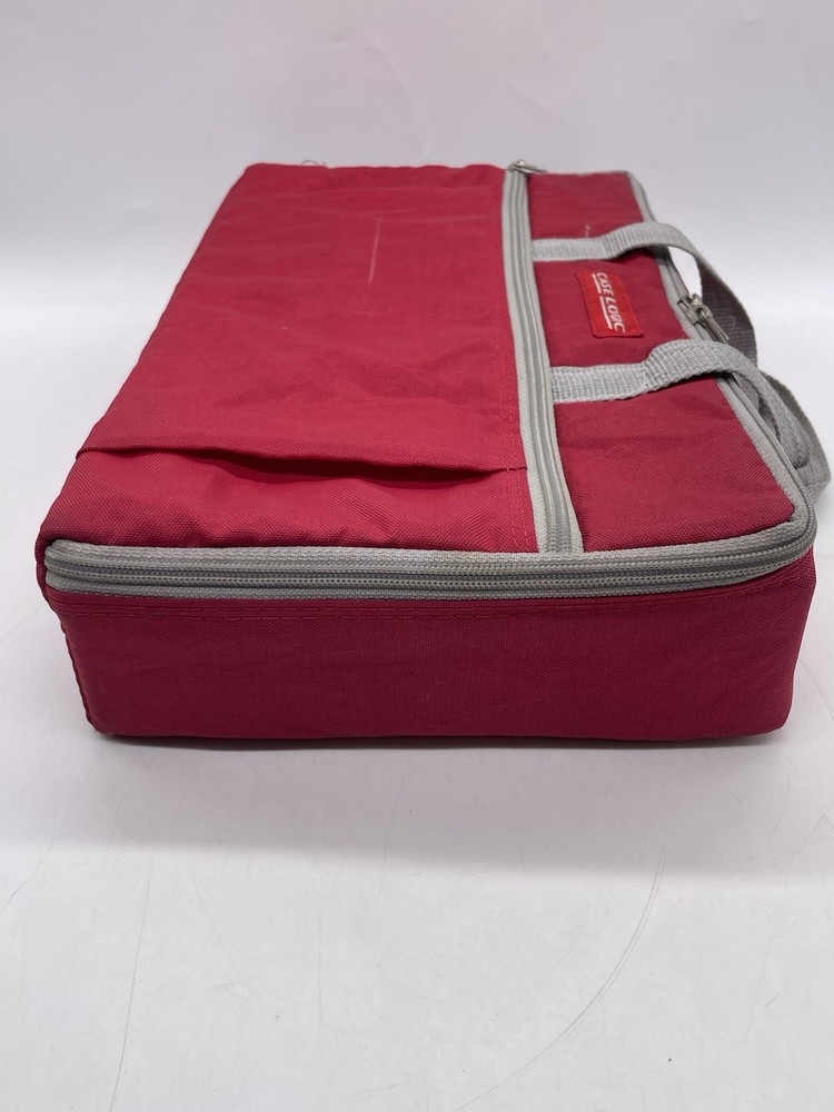 Case Red Logic 30 Cassette Tape Carrying Case Padded Storage w/ Handle