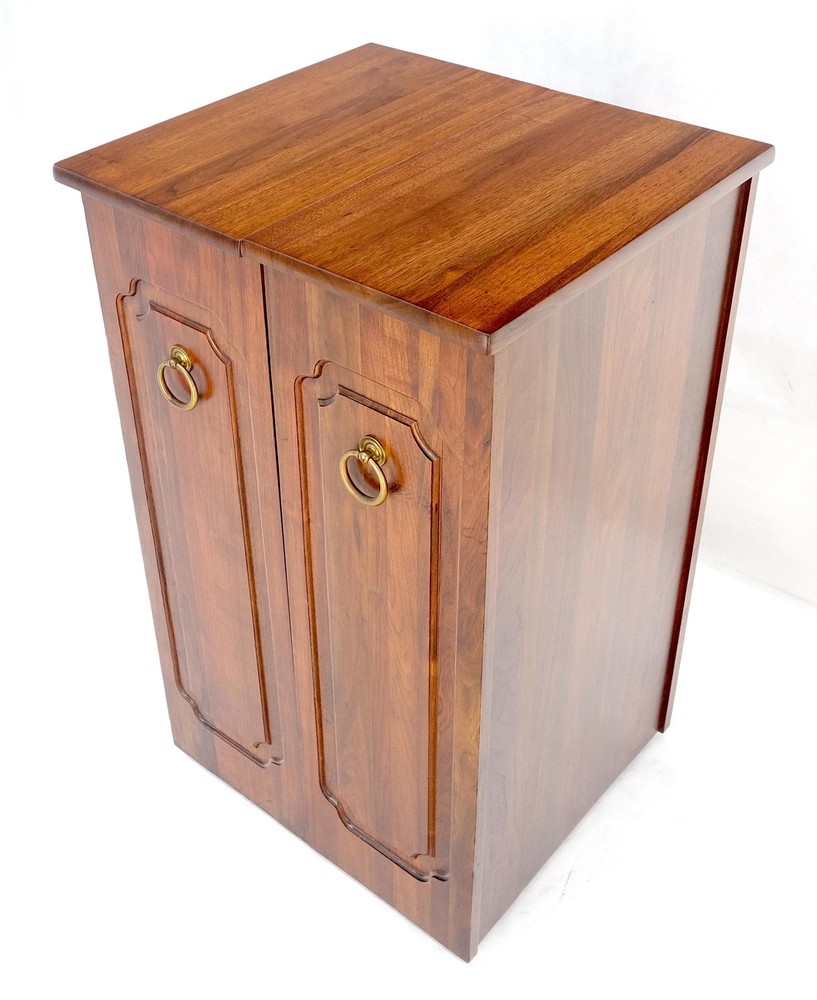 Solid Cherry & Brass Wooton Style Folding Box Shape Bar Liquor Cabinet Wheels