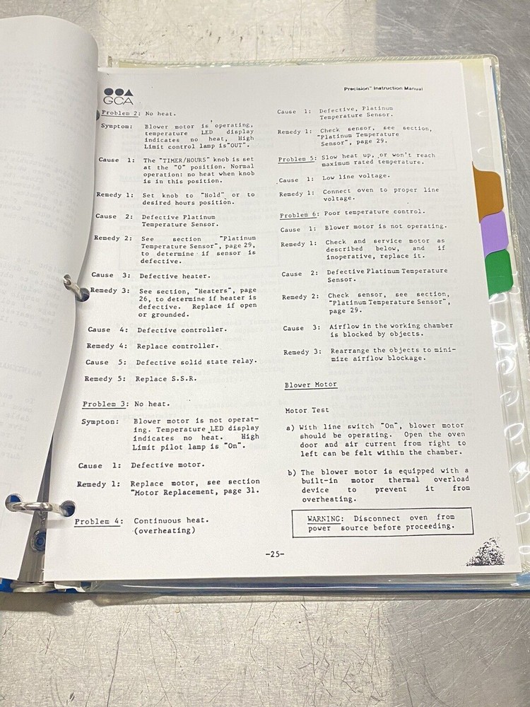 Pharmaceutical Dev. Equipment GCA Microwave Oven M-C - Users Guide / Manual