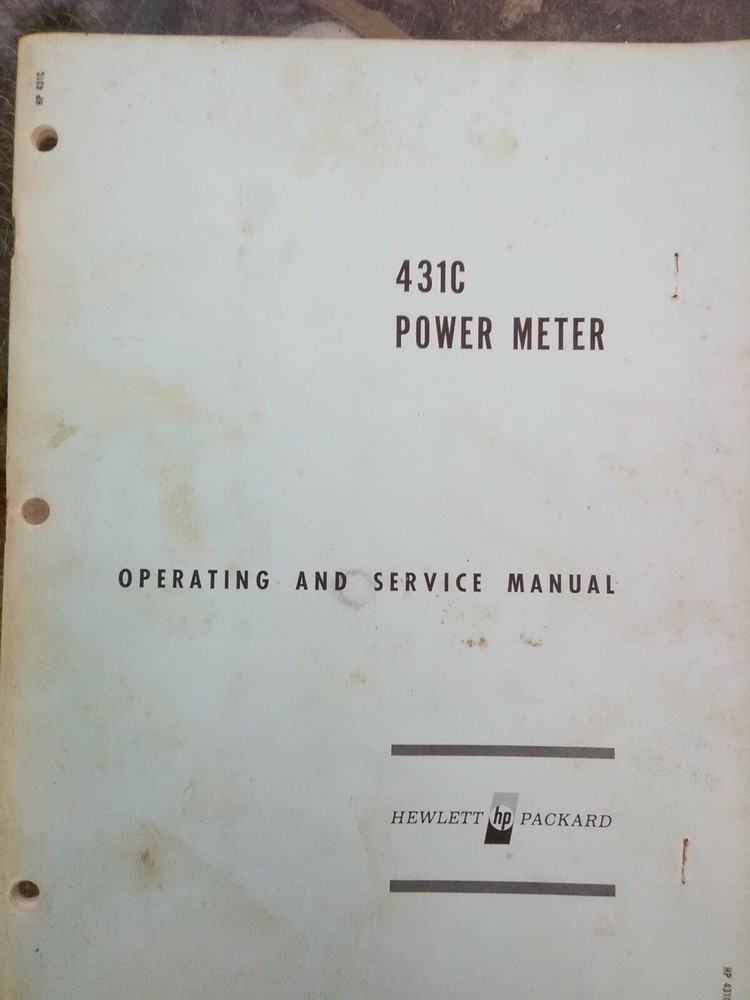 HP 431C Power Meter Operating and Service Manual 1966