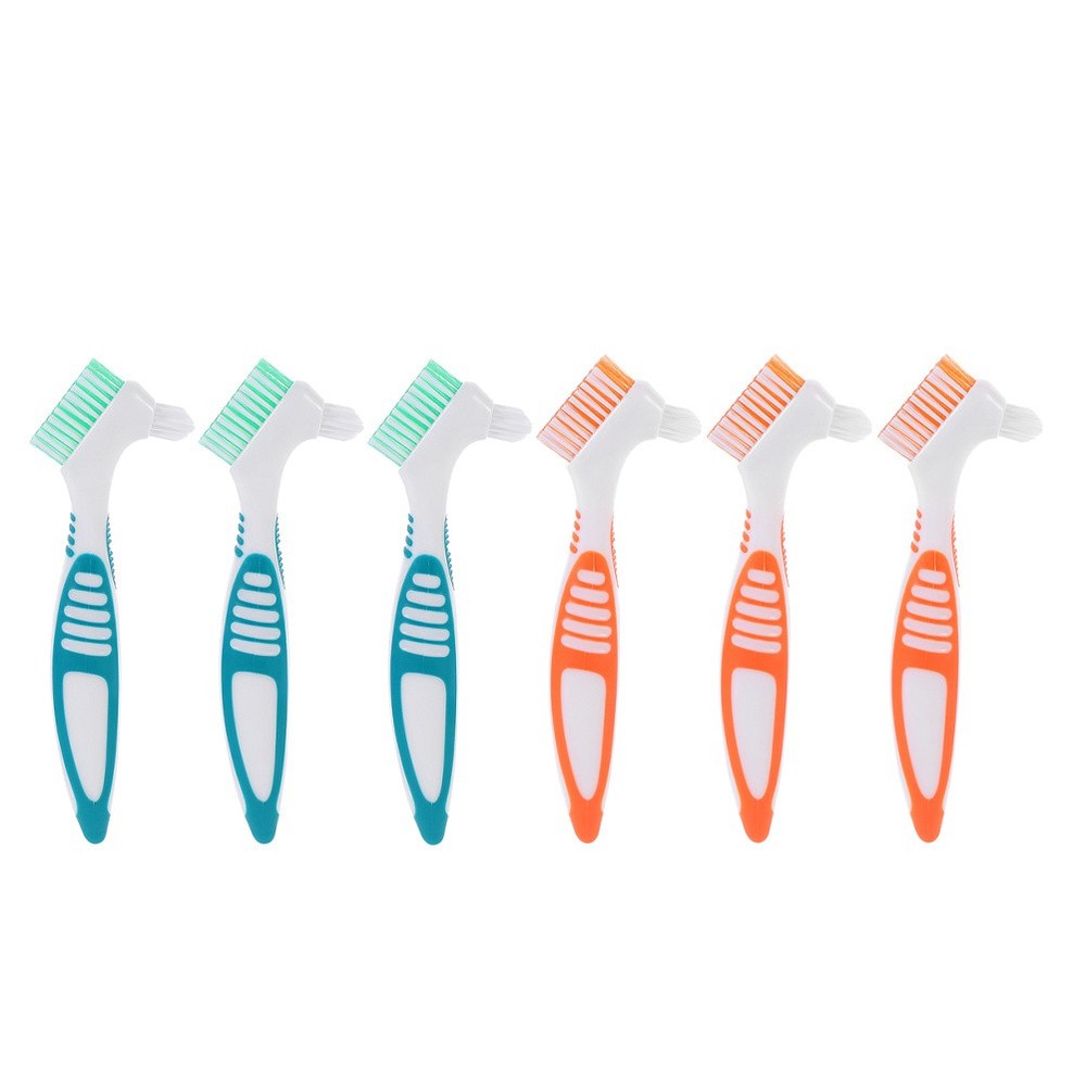 6 Pcs Denture Tooth Brush False Teeth Cleaning Tool Retainer Toothbrush
