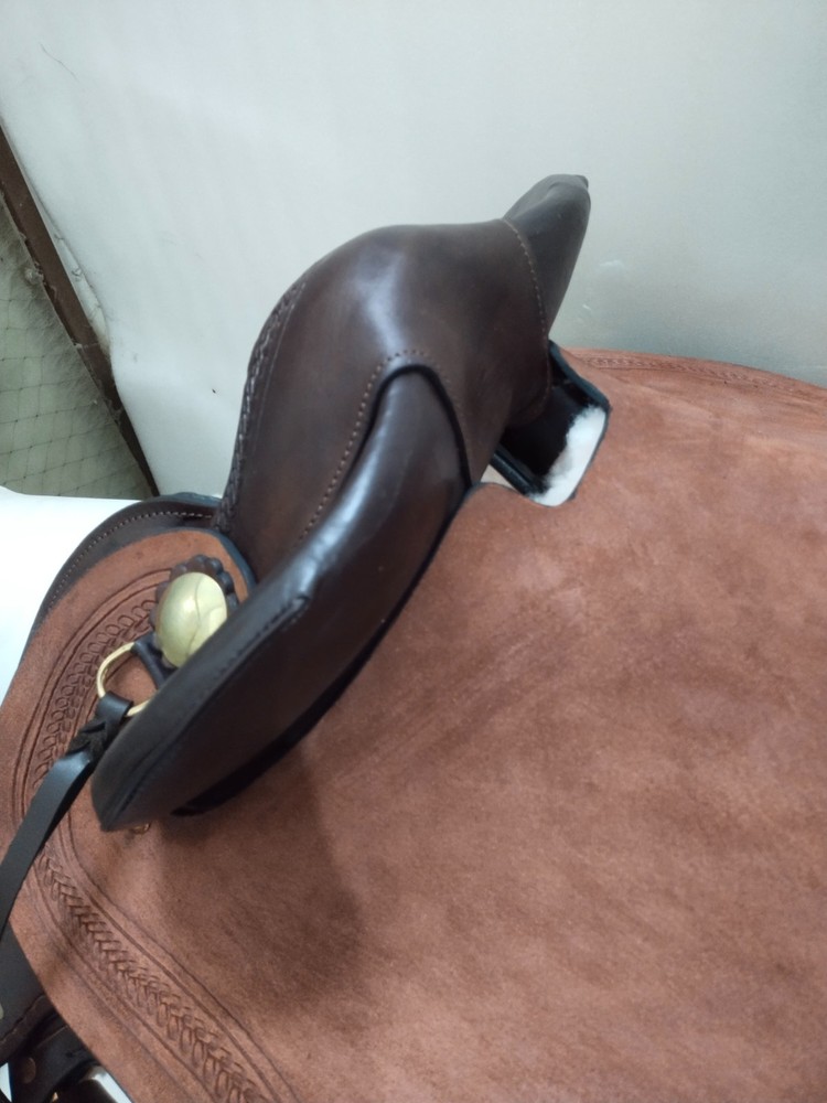 High Quality Australian Style Half Breed Aussie Leather Saddle 16".