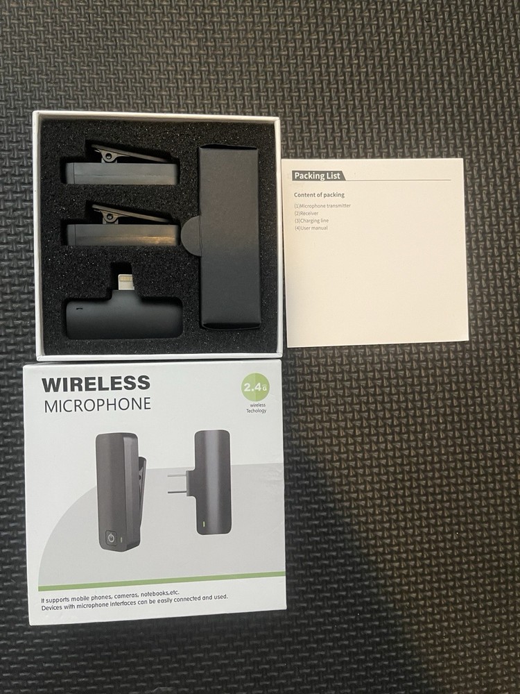 Wireless Lavalier Microphone for iPhone 15 16 & Android with Noise Cancellation