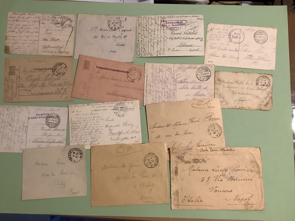 World War 1 mixed postal items 14 pieces Ref A980