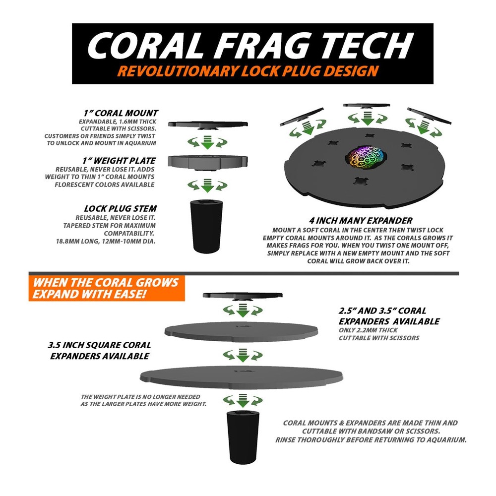 1" Coral Grow Mounts