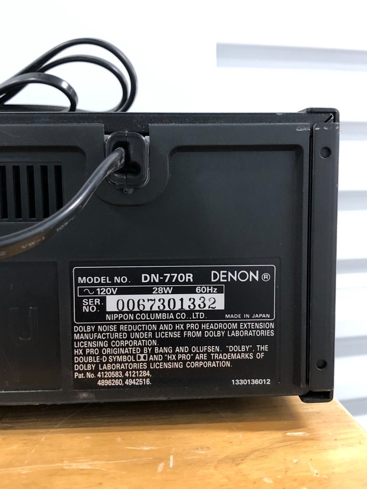 Denon DN-770R Professional Dual Cassette Tape Deck Auto Reverse Rack Mount - #E