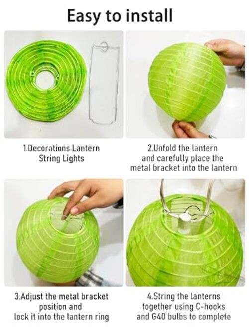 G40 LED Outdoor Lantern String Lights, 27.5FT Patio String Lights Multicolor