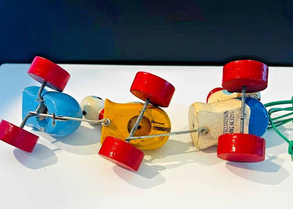 Vintage Brio Three Duck Pull Toy