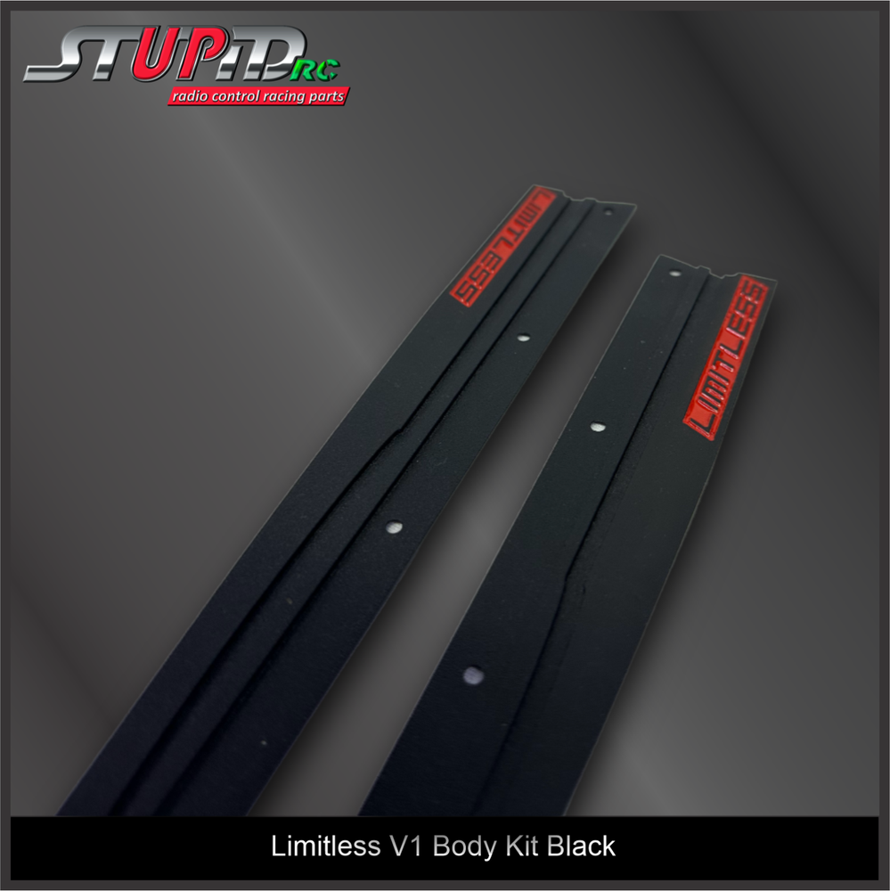 Arrma Limitless V1/V2 Front, Side And Adjustable Wing Kit Black - StupidRC