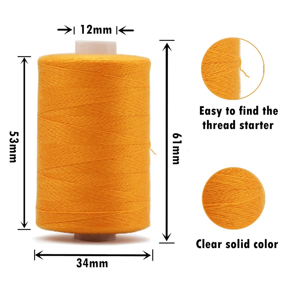 10 Spool All Purpose Sewing Thread Rainbow Series 1000 Yards Polyester Bobbin