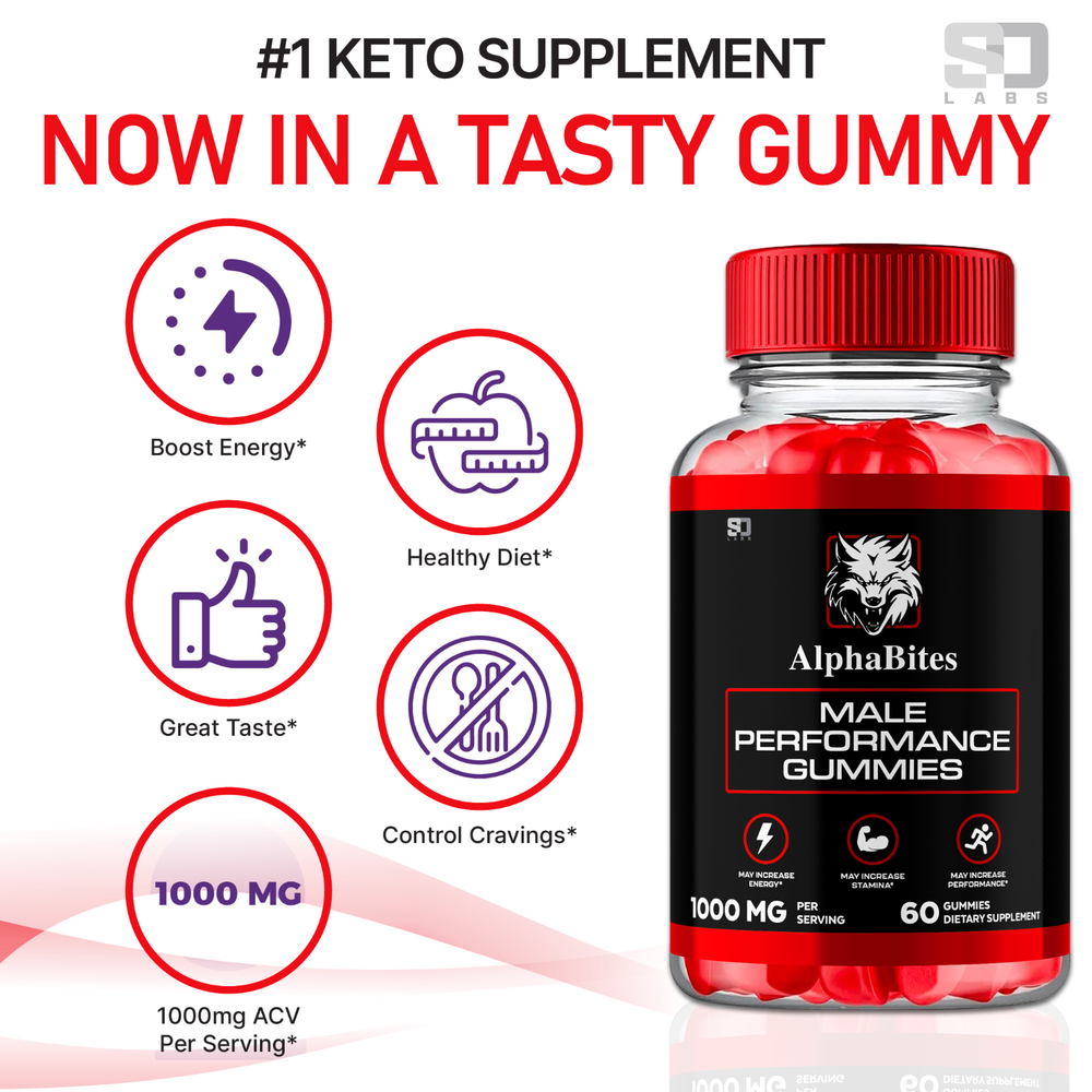 Alpha Bites Male Gummies Advanced Performance and Stamina Support (60 Gummies)