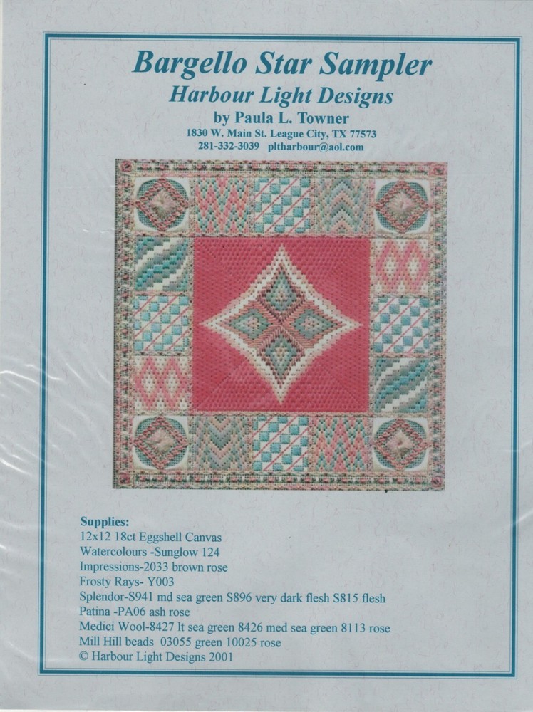 Harbour Lights Designs Needlepoint Sampler Bargello Star Chart Only Paula Tower