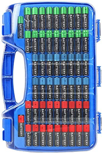 Battery Storage Organizer, The Battery Organizer Storage with Tester, Blue Case
