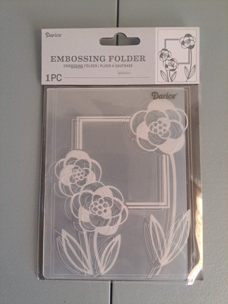 darice embossing folder. 3 FLOWERS. 4.25X5.75.