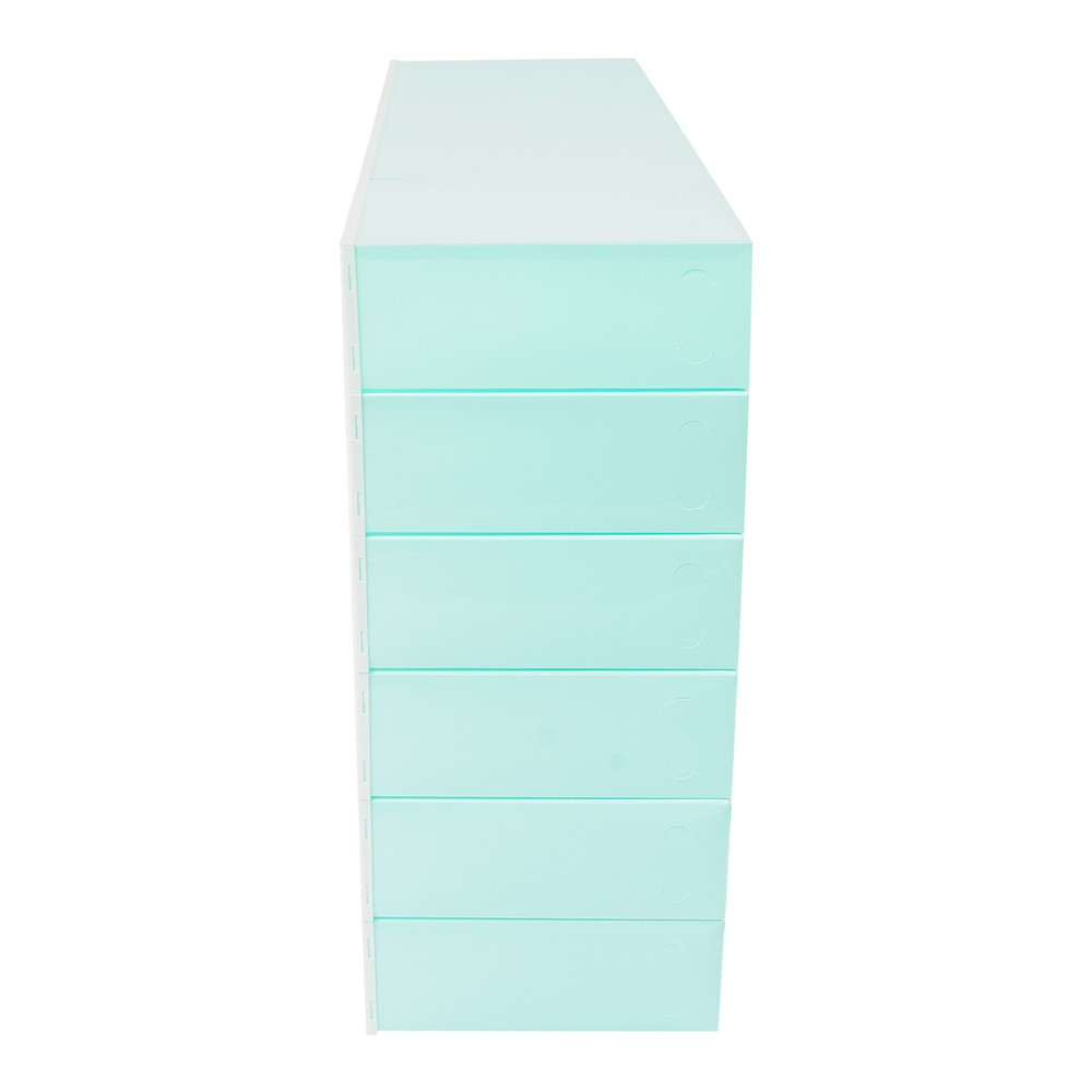 24 Pcs Green Shoe Storage Box Stackable Shoe Organizer Freestanding Shoes Case