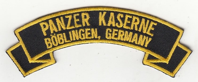 Panzer Kaserne, Boblingen Germany 4" embroidered rocker tab patch