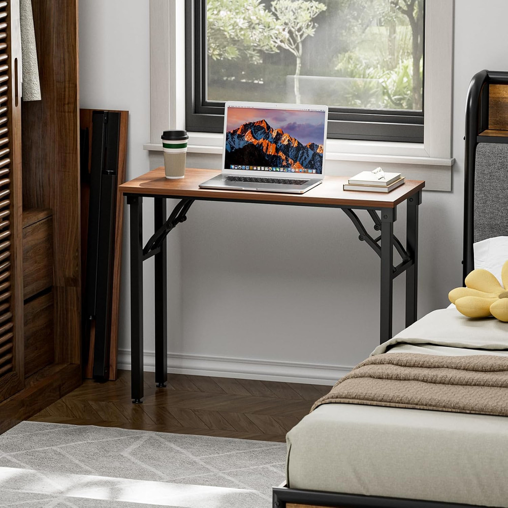 Small Computer Desk Folding Table - 35.8" Foldable Office Desk, No Assembly