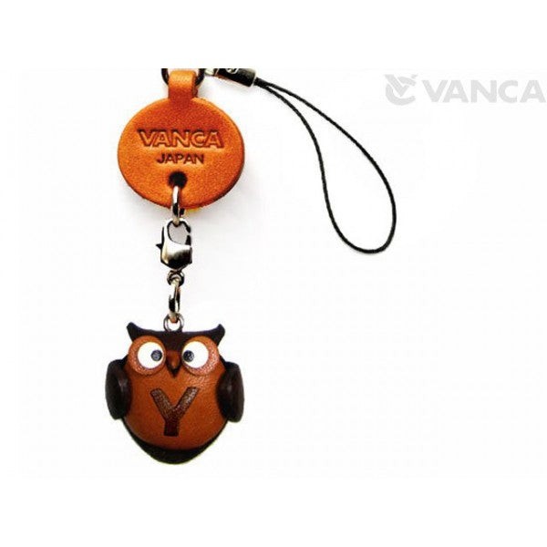 Owl Y Leather Cellularphone Charm Alphabet