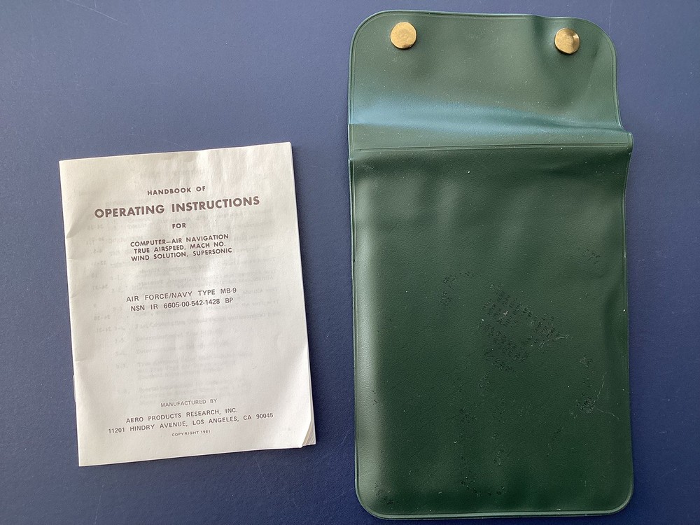 Air Force/Navy govt issue AIR NAVIGATION COMPUTER, Type MB-9, “Whiz Wheel”, 1990