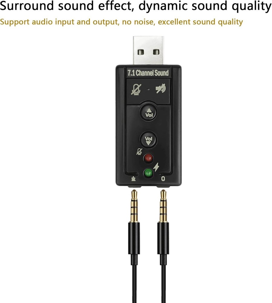 7.1 Channel USB Sound Card Adapter - Elevate Your Audio Experience Effortlessly