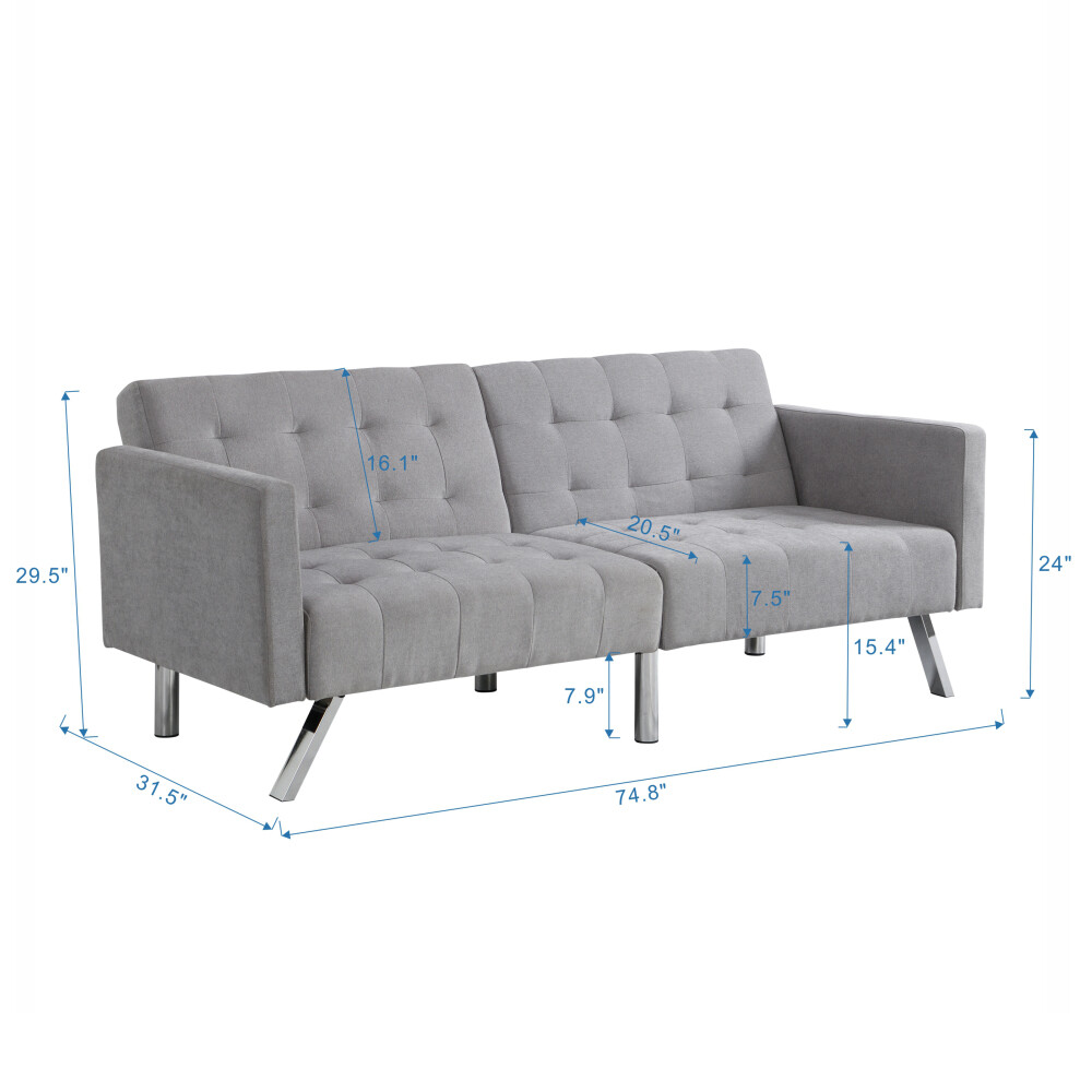 Convertible Folding Sofa Bed Lounge Couch Loveseat Sleeper Sofa with Armrests