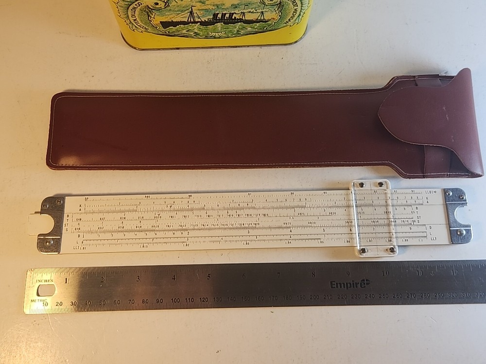 Acu-Math No. 1500 12-1/2" Plastic Slide Rule with case