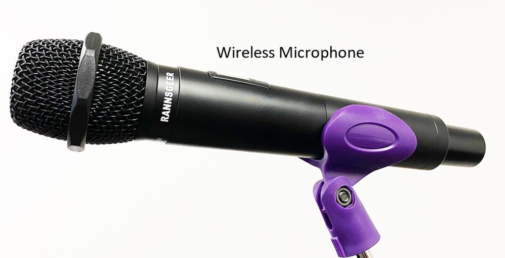 2 Pack Purple Wired and Wireless Microphone Clip Holder
