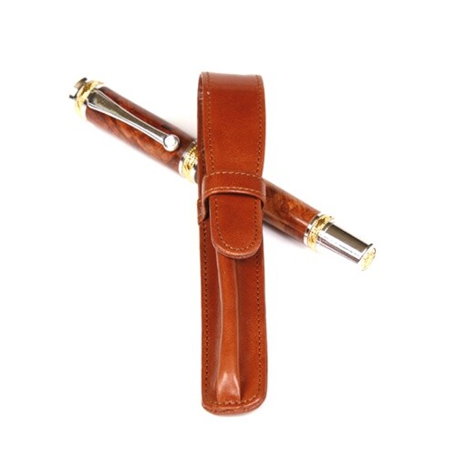 Leather Pen Holder - Tan Single