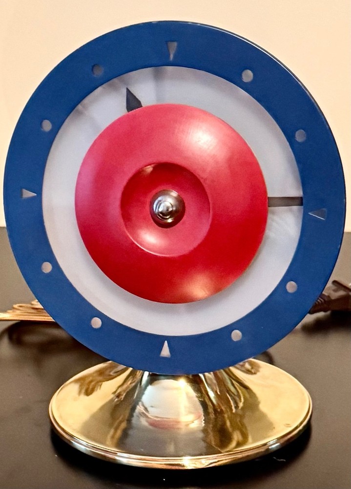 ORIGINAL VINTAGE ROYAL AIR FORCE RONDEL TARGET BACKLIT TABLE CLOCK, WORKING