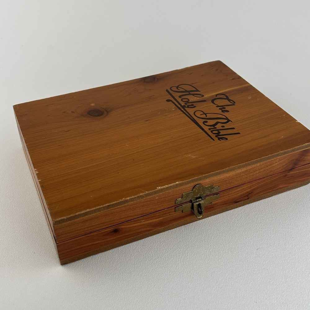 Cedar Holy Bible Lockable Box Presented by Teamsters Local Keepsake Stash Box