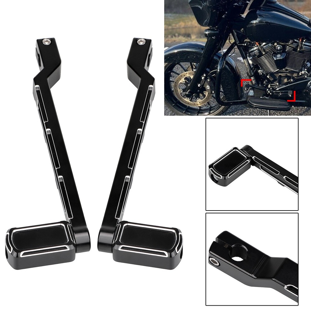 Black Cut Front Extended Heel Toe Shift Lever Peg For Harley Softail Sport Glide