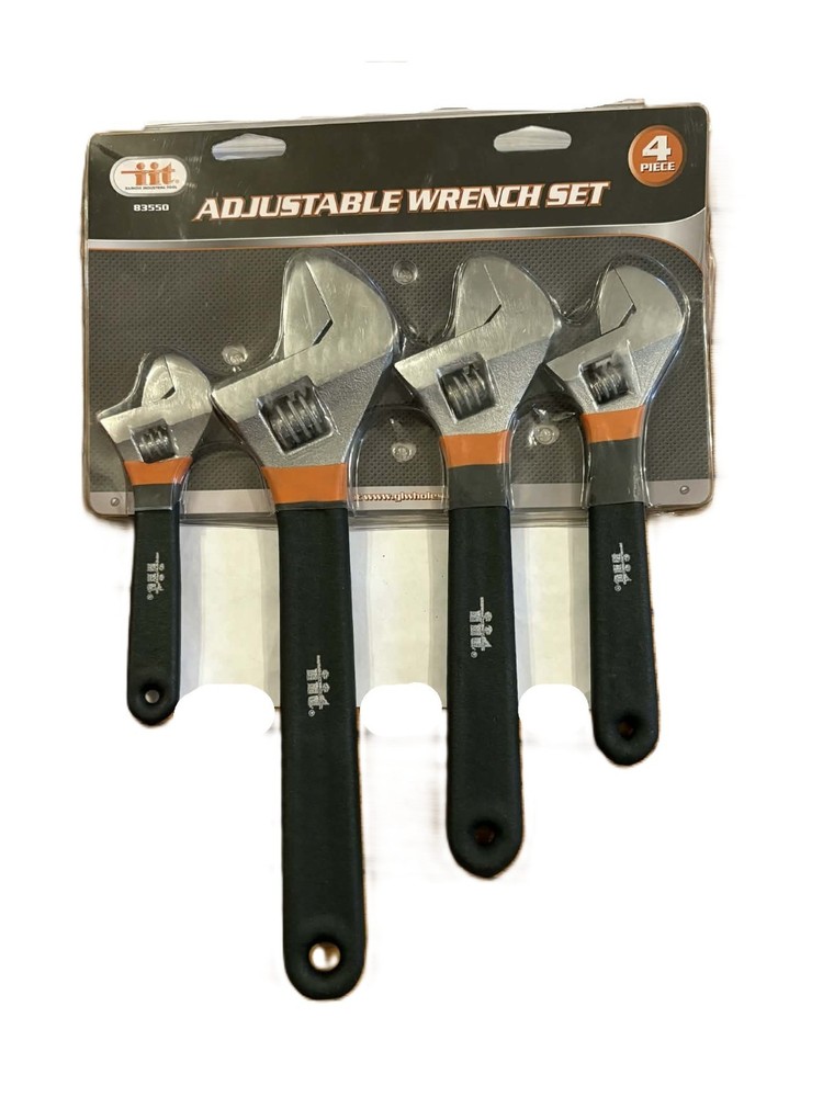 IIT 4pc Adjustable Wrenches 6" 8" 10" 12" Tools Set 83550