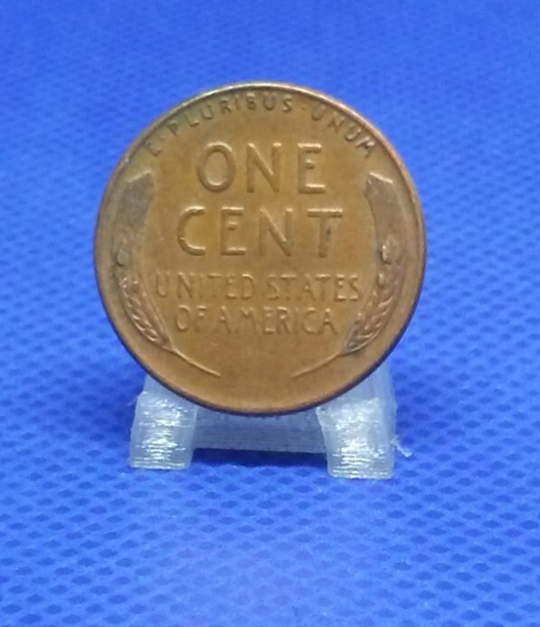 1955 Wheat Penny Die Chip on Wheat Ears