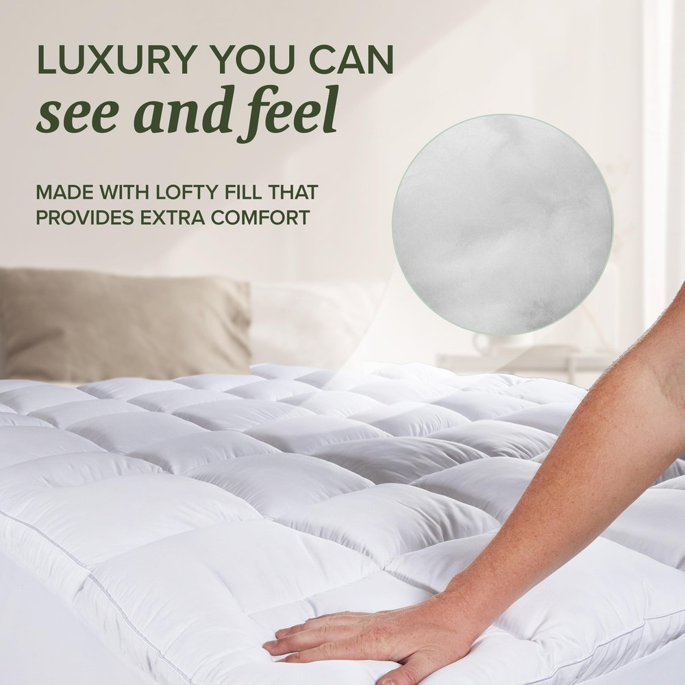 Beckham Hotel Collection King Size Mattress Pad (Extra Padded) & Protector Hy...
