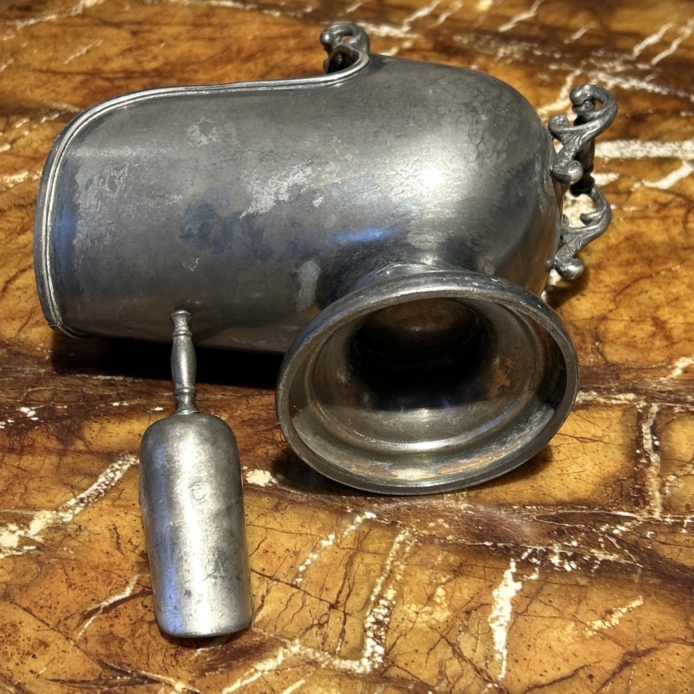 Vintage Antique 2-Pcs Sugar Scuttle with Scoop