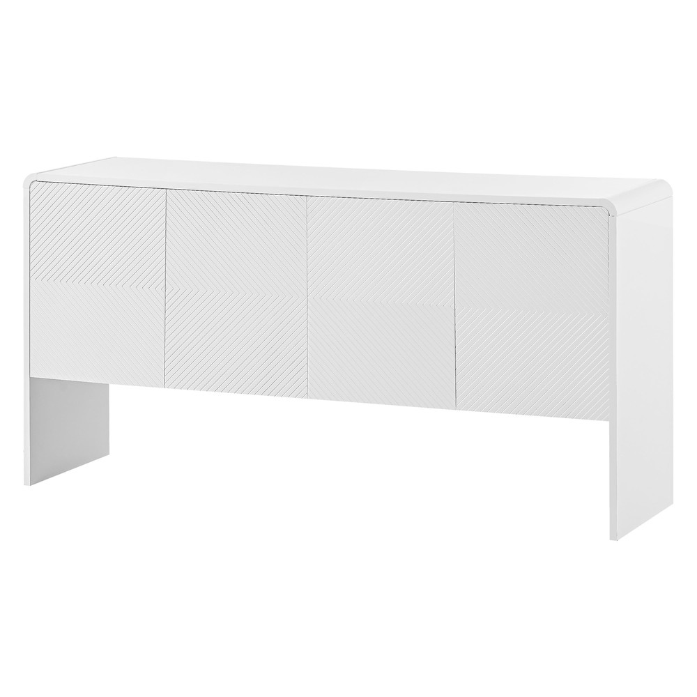Sturdy Construction 60" Large Storage Space Sideboard with 4 Doors