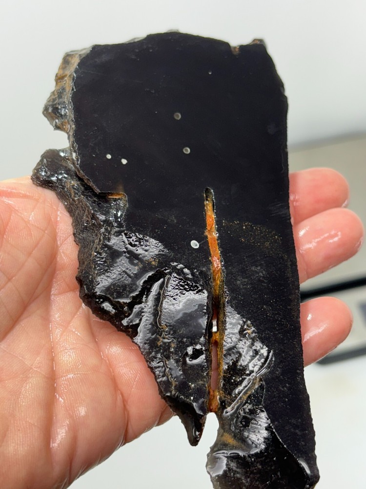 Obsidian Slab w Silver Sheen Lapidary Cabbing Knapping Combo Shipping Available
