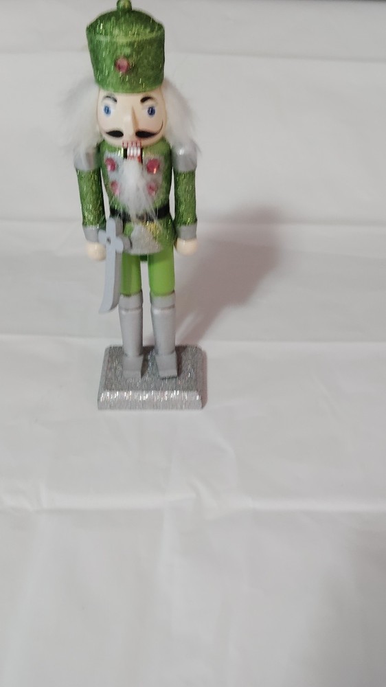 Green Wood Standing Decorative Nutcracker Christmas Figure