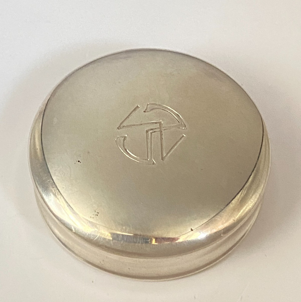 Antique c1910 Austrian Heavy Solid Silver Pill Trinket Box Gilt Interior